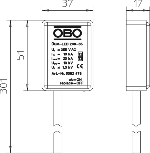 Descarregador de sobretensões para lâmpadas LED 230V