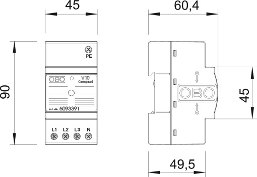 Descarregador V10 Compact com sinalização acústica 255V