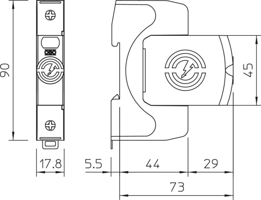 Descarregador combinado V50 1 polo 150V Poliamida