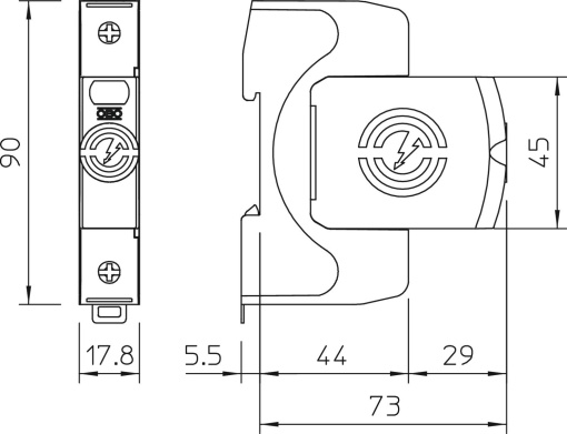 Descarregador combinado V50 1 polo 280V Poliamida