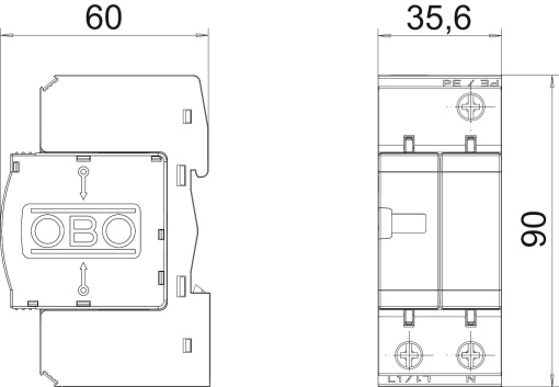 Descarregador combinado V50 1 polo  NPE com sinal remoto 280V