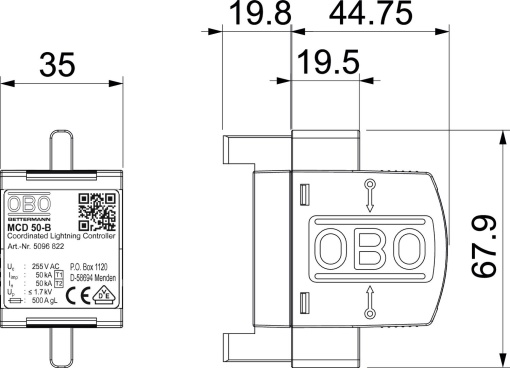 Descarregador combinado Módulo de substituição 255V