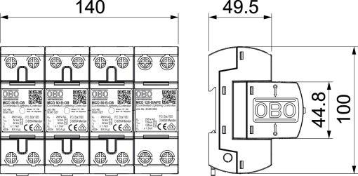 Descarregador combinado Kit com sinalização visual 255V