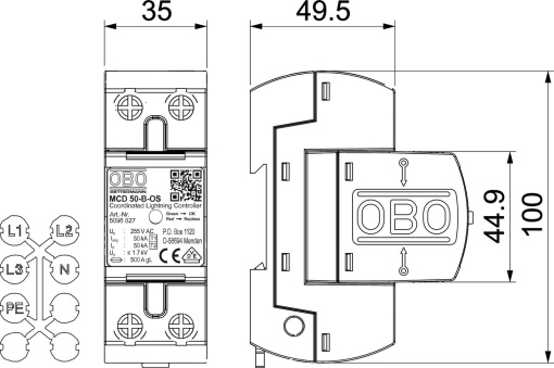 Descarregador combinado com sinalização visual 255V