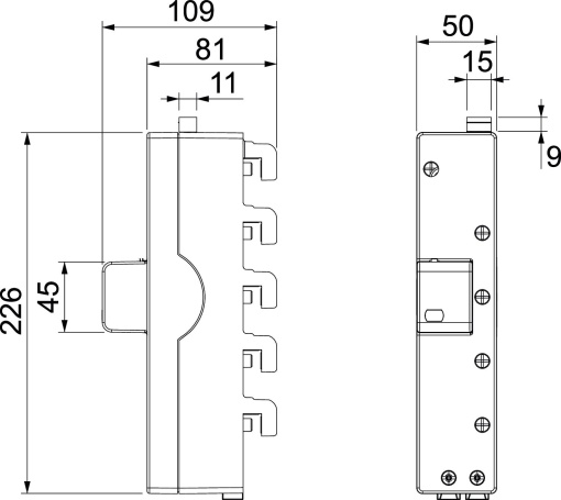 Descarregador de sobretensões 3 polos com NPE  sinal remoto 255V
