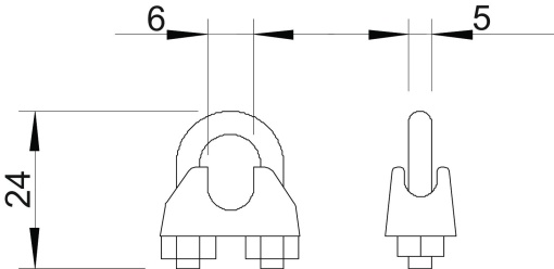 Cerra cabos 5mm Aço eletrozincado
