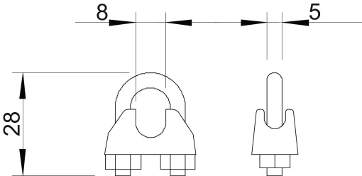 Cerra cabos 6mm Aço eletrozincado