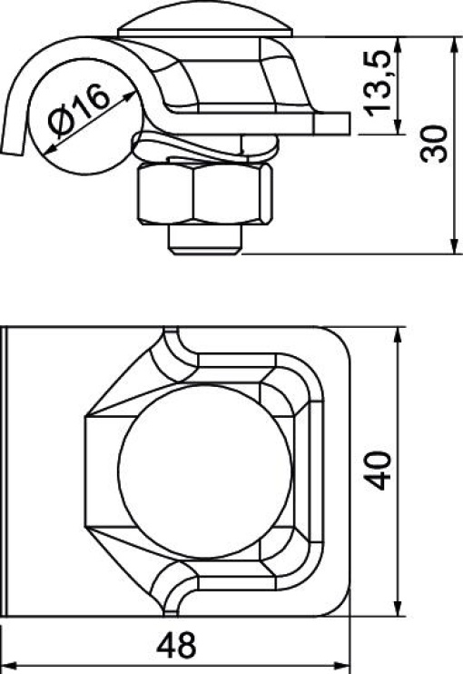 Quick connector RD 16 48x40mm Aço inoxidável, livre de ferrugem aço inoxidável