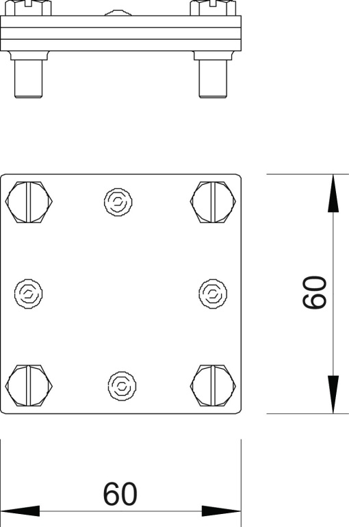 Cruzeta sem placa intermédia 30mm Aço inoxidável, livre de ferrugem A2 1.4301