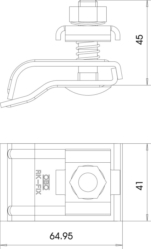 Ligador com mola 2x8  2x6mm Aço inoxidável, livre de ferrugem A2 1.4301 cobreado