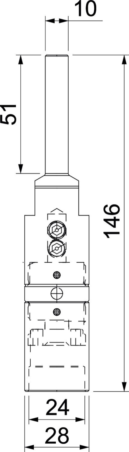 Ponteira de teste para isCon PRO, PRE 23mm Aço inoxidável, livre de ferrugem A2 1.4301