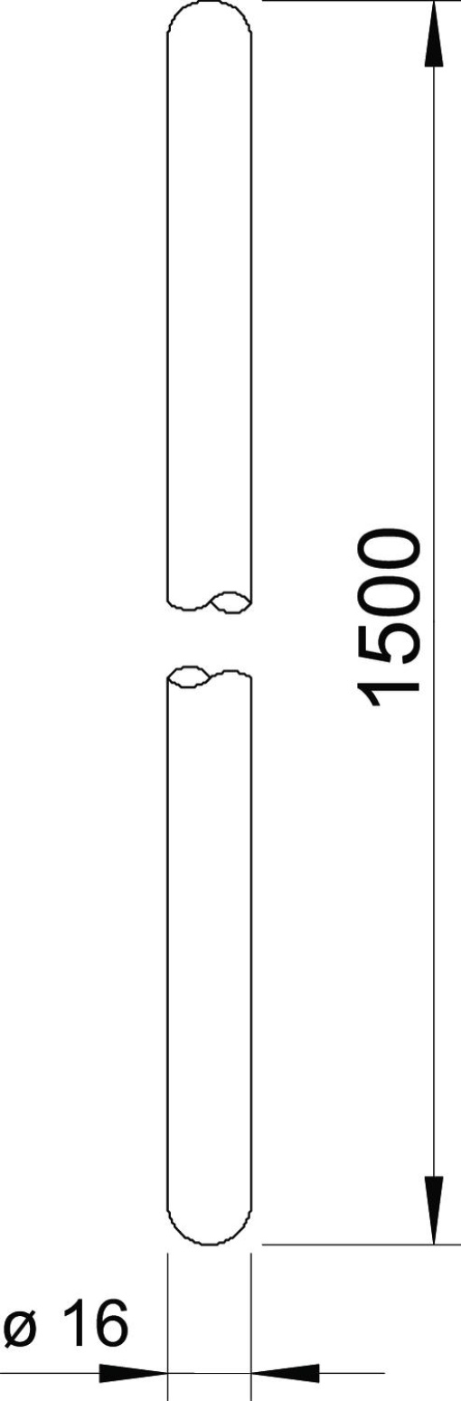 Haste de penetração 1500mm Aço inoxidável A4 1.4571
