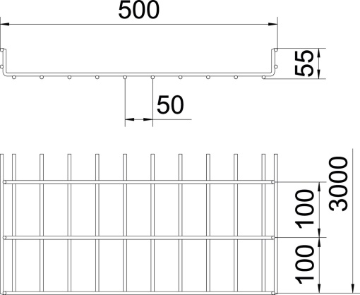 C.cabos varão grandes vãos SGR 55x500x3000 Aço galvanizado por imersão a quente após maquinação