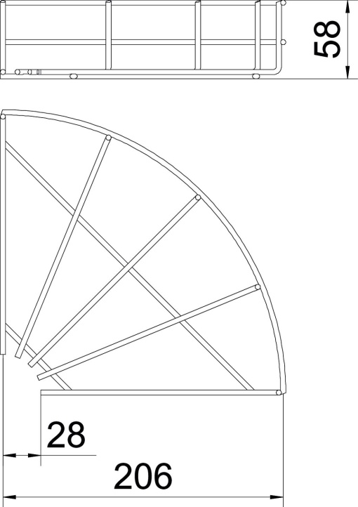 Ângulo 90 caminho cabos varão 55x200 Aço galvanizado por imersão a quente após maquinação