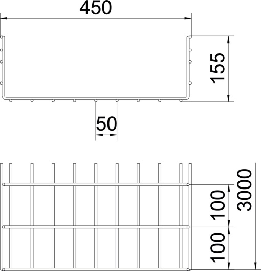C.cabos varão grandes vãos SGR 155x450x3000 Aço galvanizado por imersão a quente após maquinação