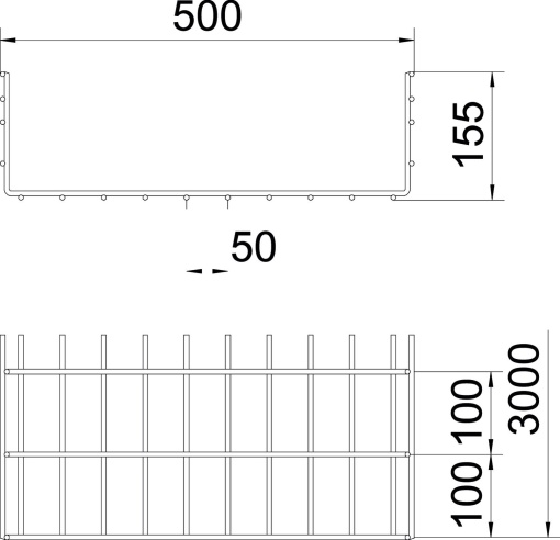 C.cabos varão grandes vãos SGR 155x500x3000 Aço galvanizado por imersão a quente após maquinação