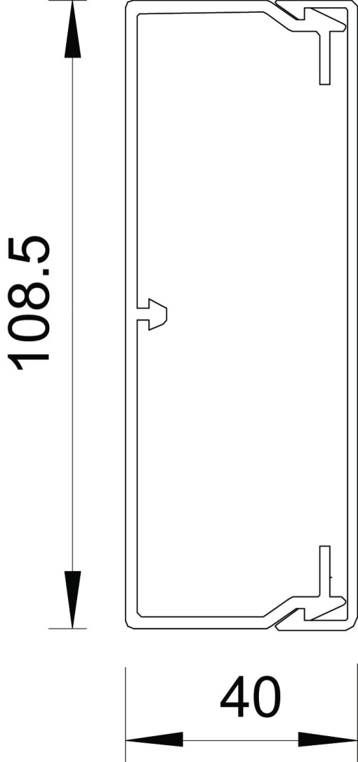 Calha com base perfurada 40x110x2000 Policloreto de vinilo cinzento claro RAL 7035