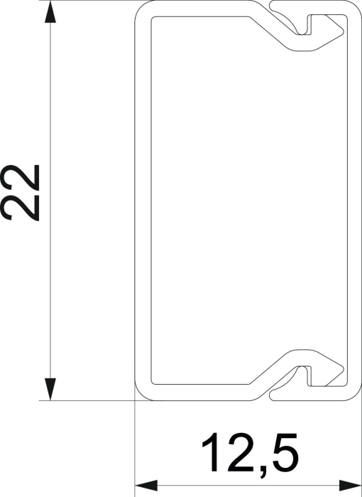 Calha com adesivo 12x22x2100 Policloreto de vinilo branco puro RAL 9010