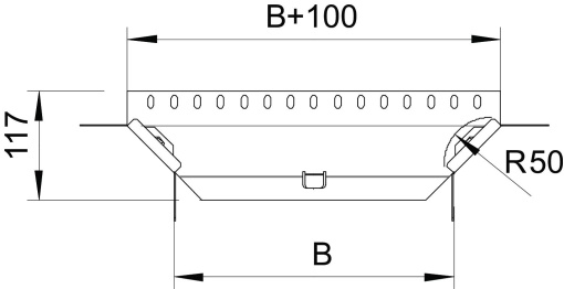Derivação simples com 2 uniões curvas 60x300 Aço inoxidável A4 1.4571 brilhante, pós-tratamento