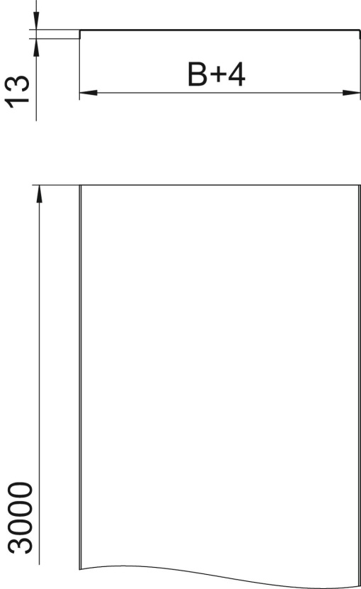 Tampa não perfurada para c. cabos chapa e varão 300x3000 Aço galvanizado pelo método Sendzimir zinco