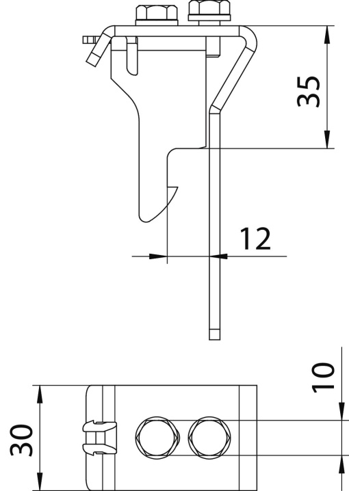 Espaçador para tampa 35x30 Aço inoxidável, livre de ferrugem A2 1.4301 brilhante, pós-tratamento