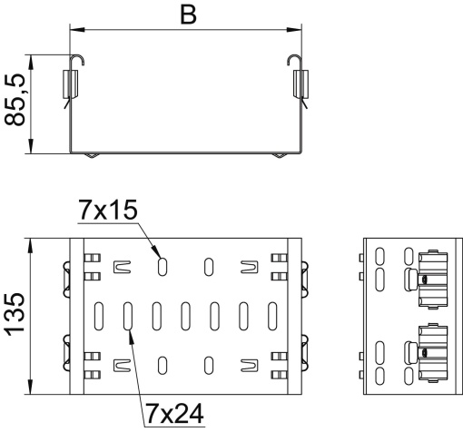 União rápida com união de encaixe rápido 85x600 Aço Galvanização continuazincoalumínio, Double Dip