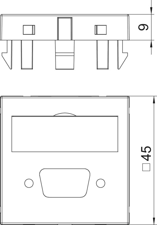 Suporte multimédia VGAD-Sub9 sem fichatomada 45x45mm Policarbonato alumínio lacado