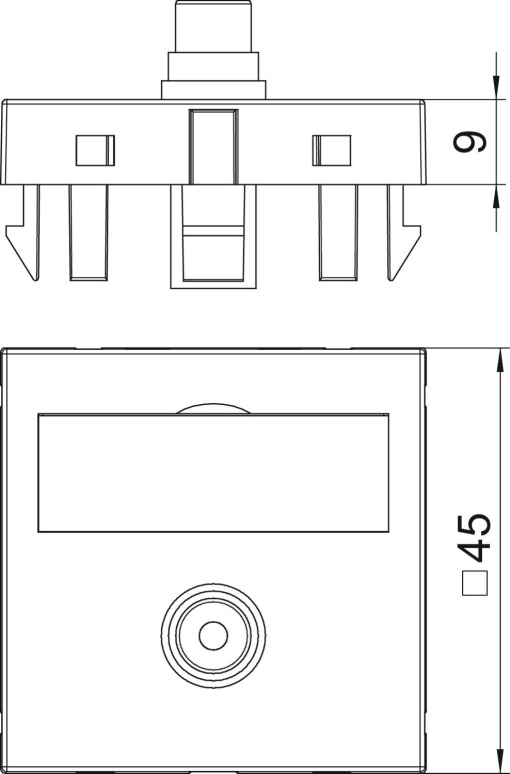 Suporte multimédia RCA vídeo 1x Tomada com ligação soldada 45x45mm Policarbonato cinzento antracite RAL 7021