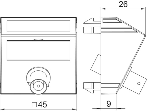 Suporte multimédia BNC video 1x Ficha, fêmea-fêmea 45x45mm Policarbonato cinzento antracite RAL 7021