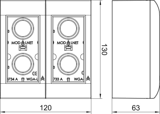 Modalnet Configuração básica 120x130x64 Policarbonato branco puro RAL 9010