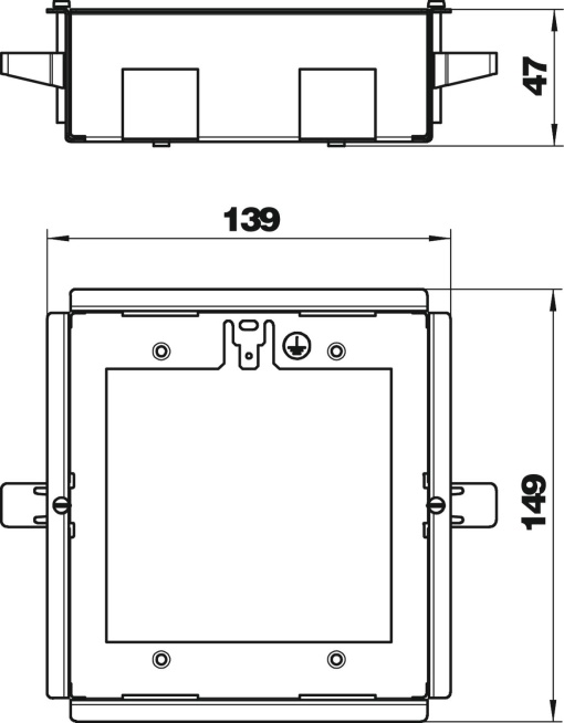 Suporte para encastrar duplo Aço galvanizado pelo método Sendzimir