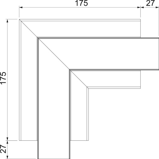Ângulo plano Alumínio, rígido 53x100x175 Alumínio branco puro RAL 9010