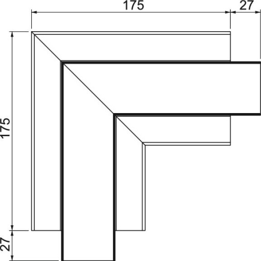 Ângulo plano Alumínio, rígido 53x100x175 Alumínio anodizado