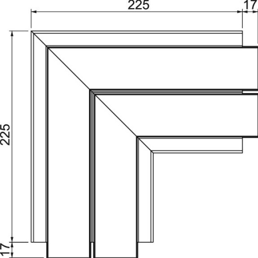 Ângulo plano Alumínio, rígido 53x130x225 Alumínio branco puro RAL 9010