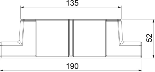 Derivação em T para Rapid 45, 2 vias 190x52x56 Policarbonatoacrilonitrila-butadieno-estireno branco puro RAL 9010