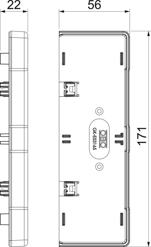 Topo para Rapid 45 165 171x56x22 Policarbonatoacrilonitrila-butadieno-estireno alumínio