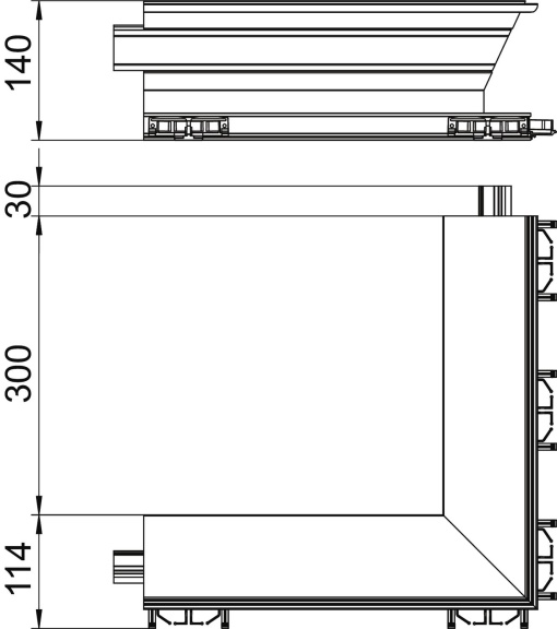 Ângulo externo GAD sem Tampa 114x140x300 Alumínio anodizado