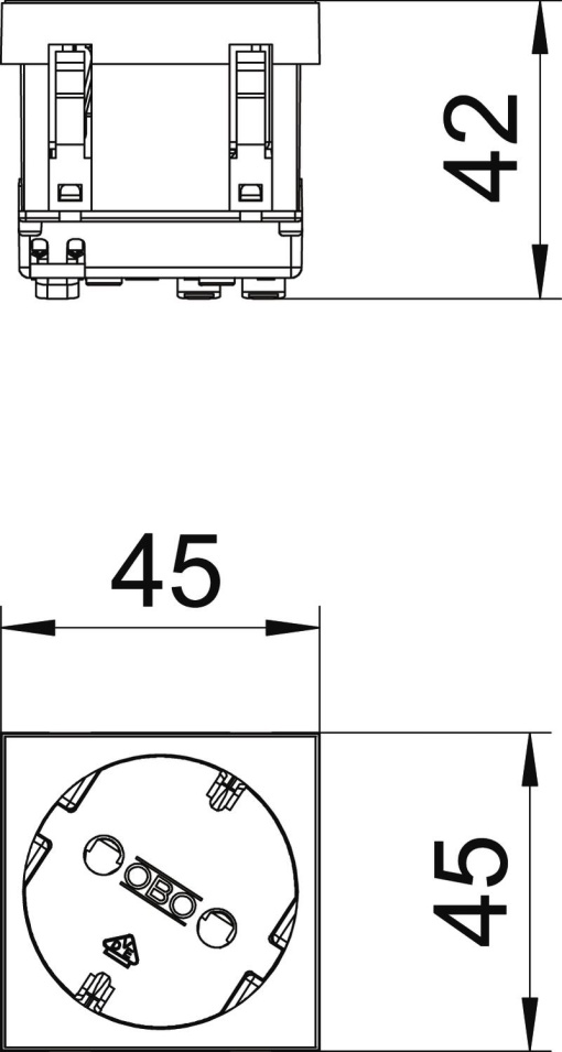 Tomada 33, simples Alvéolos protegidos 250V, 1016A Policarbonato branco puro RAL 9010