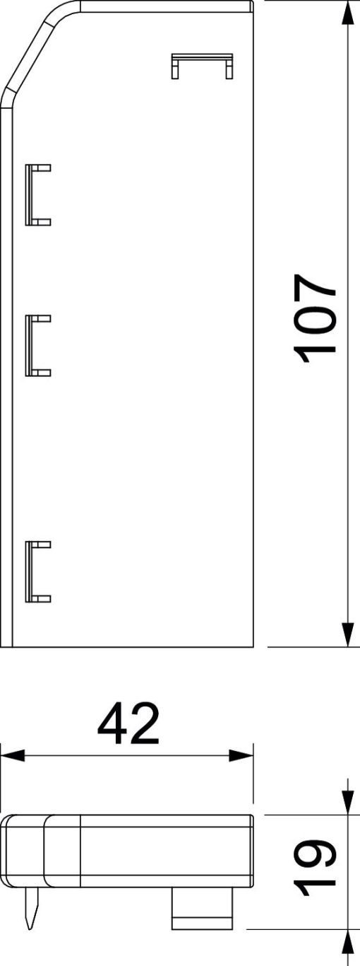 Topo esquerdo RAUDUO 40x105 L 9001 Policloreto de vinilo branco RAL 9001