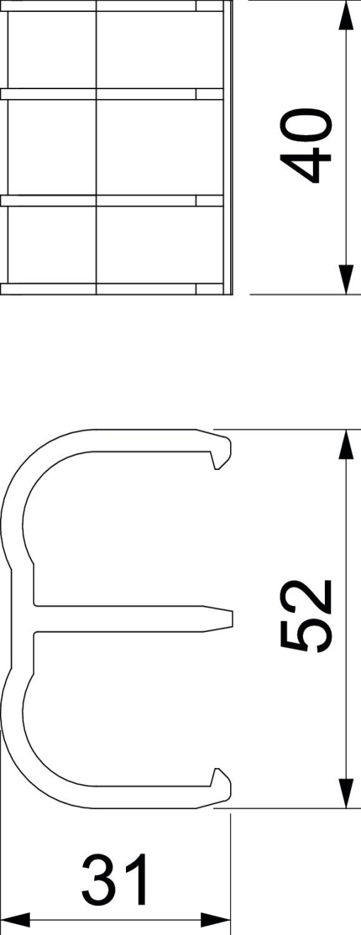 Suporte de tubo de aquecimento RAUDUO para 2 tubos 16 ou 20 Poliamida