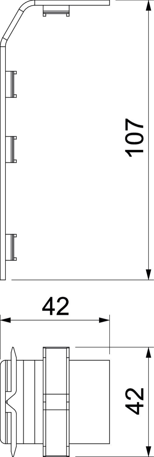 União de calha RAUDUO 40x105 9010 Policloreto de vinilo branco puro RAL 9010