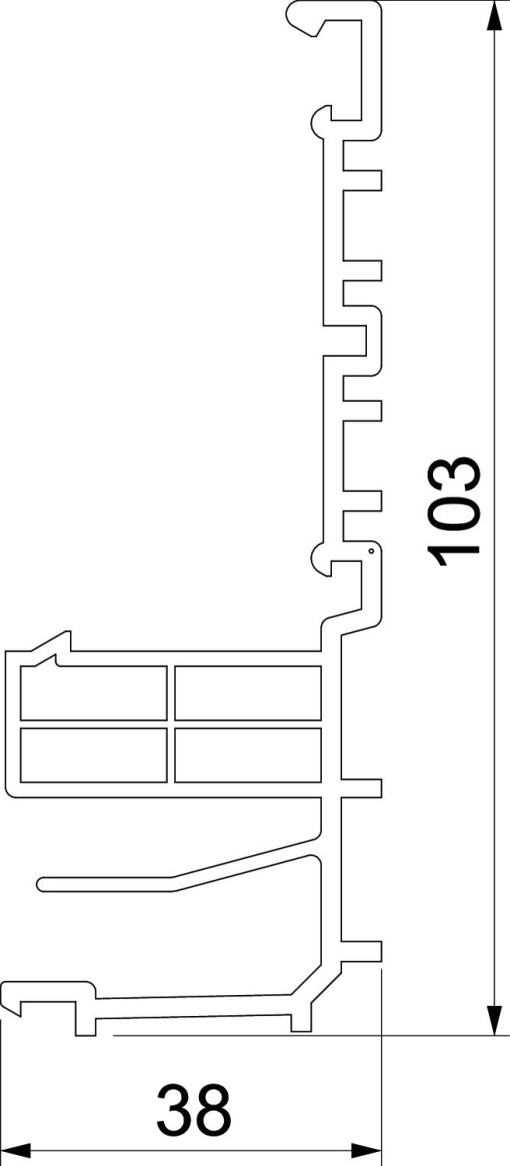 Calha de rodapé Base RAUDUO 105x40 natur 2000x105x40 Policloreto de vinilo natural