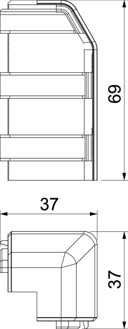 Ângulo externo SL Set 20x70 7035 Policloreto de vinilo cinzento claro RAL 7035