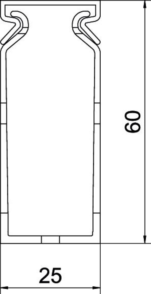 Calha de cablagem Conjunto METRA 60x25 7030 Policloreto de vinilo cinzento pedra RAL 7030