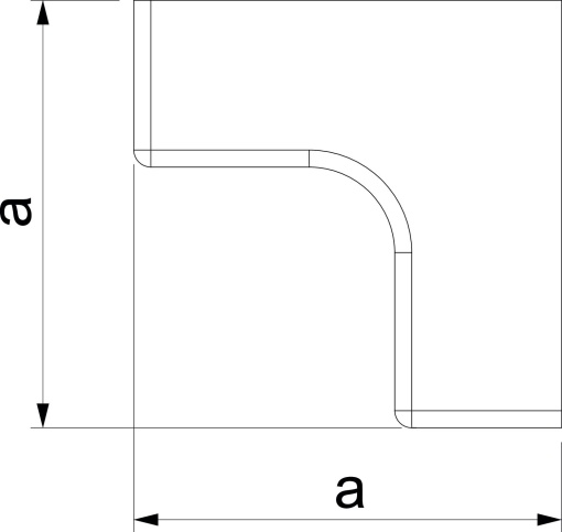 Ângulo interno 10x20mm Policloreto de vinilo branco puro RAL 9010