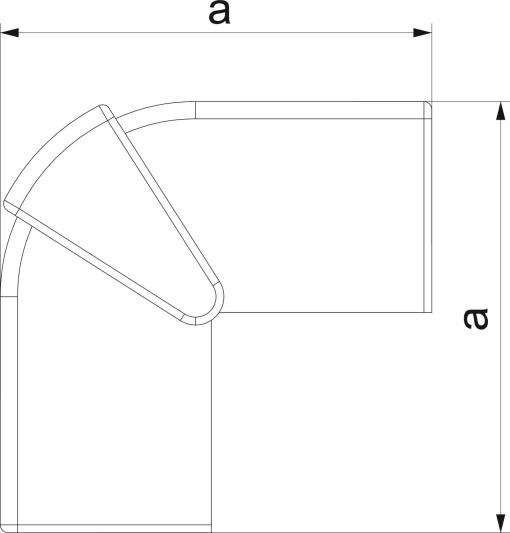 Ângulo externo 27x26x27 Policarbonatoacrilonitrila-butadieno-estireno branco puro RAL 9010