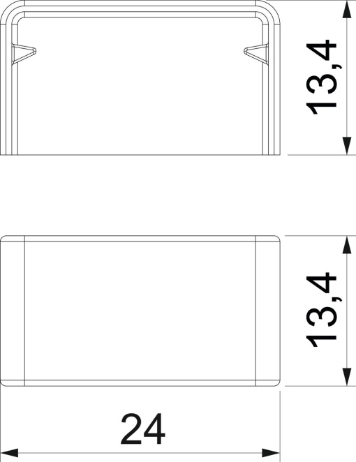 Topo 13x24x13 Policarbonatoacrilonitrila-butadieno-estireno branco puro RAL 9010