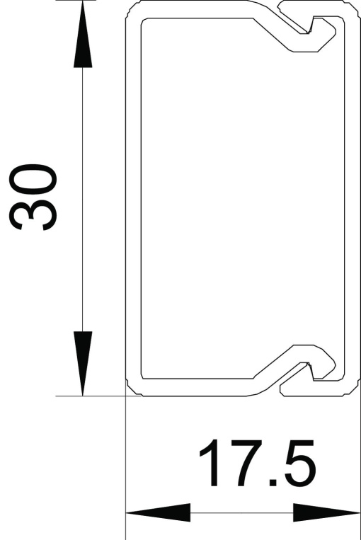 Calha livre de halogéneo 15x30x2000 Policarbonatoacrilonitrila-butadieno-estireno branco puro RAL 9010