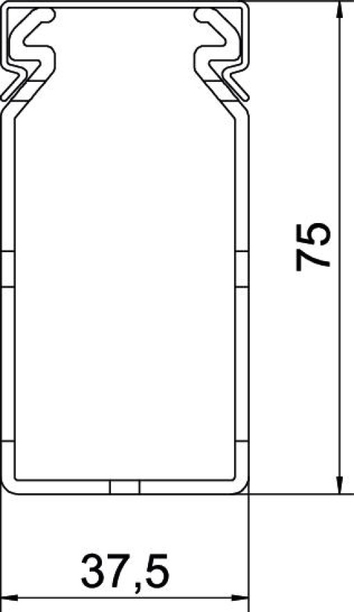 Calha de cablagem livre de halogéneo 75x37,5x2000 Policarbonatoacrilonitrila-butadieno-estireno cinzento claro RAL 7035