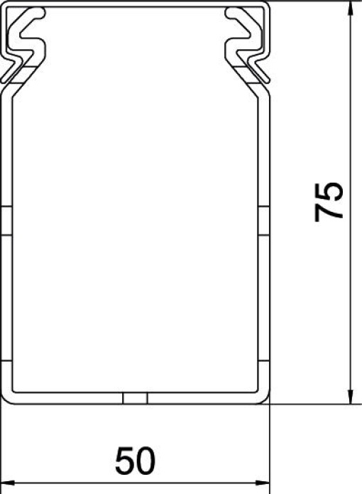 Calha de cablagem livre de halogéneo 75x50x2000 Policarbonatoacrilonitrila-butadieno-estireno cinzento claro RAL 7035